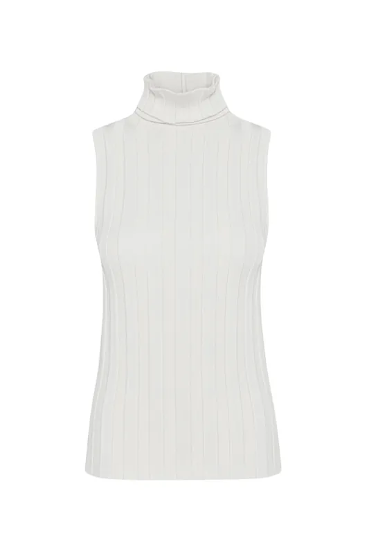 Romy Sleeveless Turtleneck | Ivory - Callas Milano