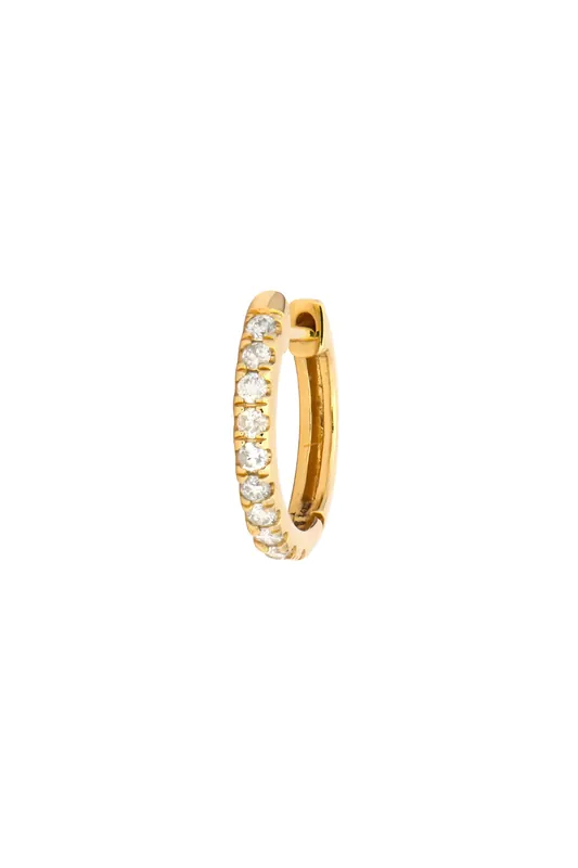 Classic Diamond Huggie Hoop | Single - Three Stories Jewelry