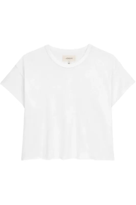 The Crop Tee | True White - The Great.
