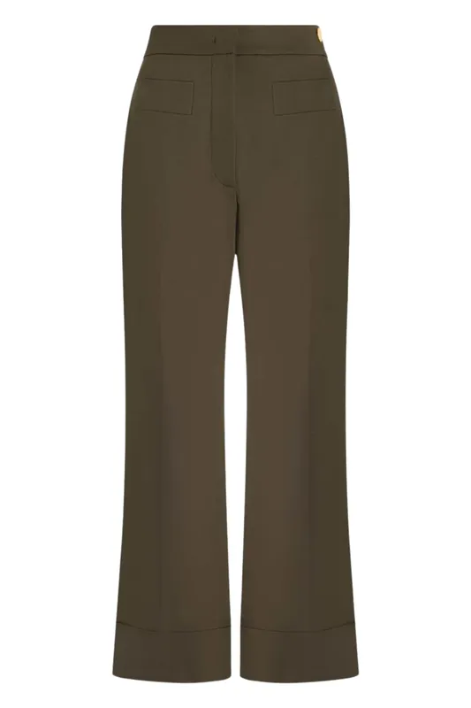 Brody Crop Cuff Pant | Forest - Callas Milano