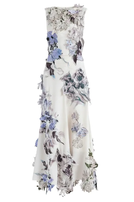 Carrol Dress | Ivory Applique Flowers - Altuzarra