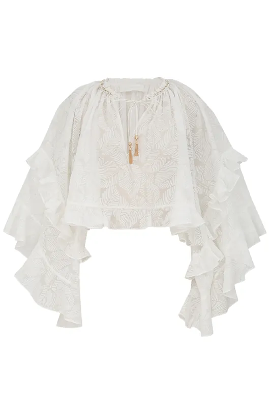 Daylight Ruffle Blouse | Ivory - Zimmermann