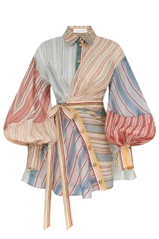 Rebellion Striped Mini Dress | Spliced Stripes - Zimmermann