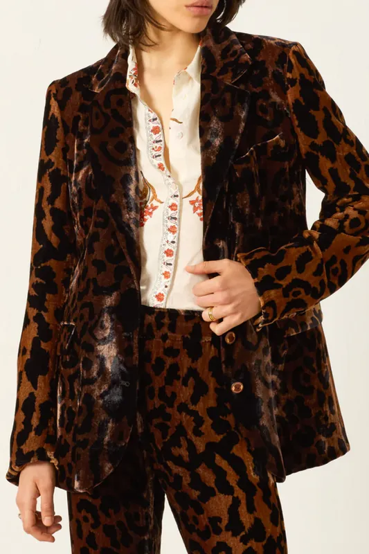 Afternoon Leopard Blazer | Dark Brown - Alix of Bohemia