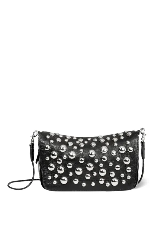 Bobi S Studded Bag | Noir Grainé Silver - Jerome Dreyfuss