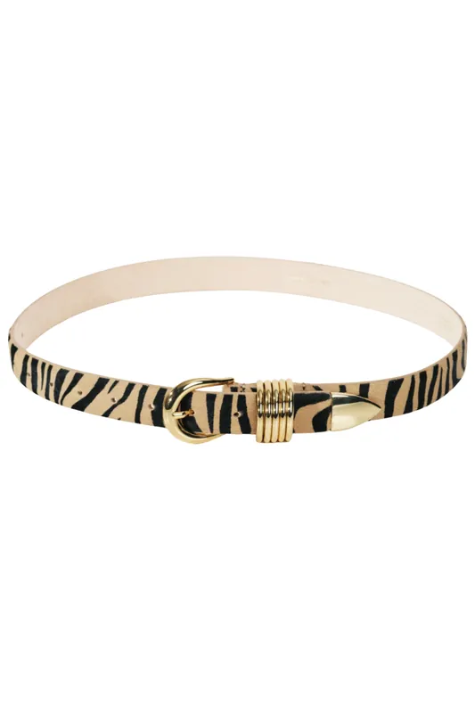 Hollyhock Animal Belt | Neutral Zebra / Gold - Déhanche