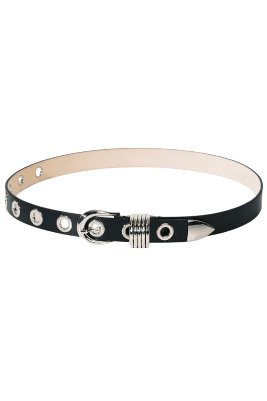 Hollyhock Rivet Belt | Black / Silver - Déhanche