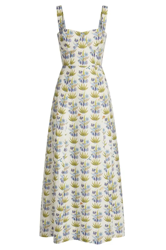 Azzurra Dress | Celestine Flower Blue - Emporio Sirenuse