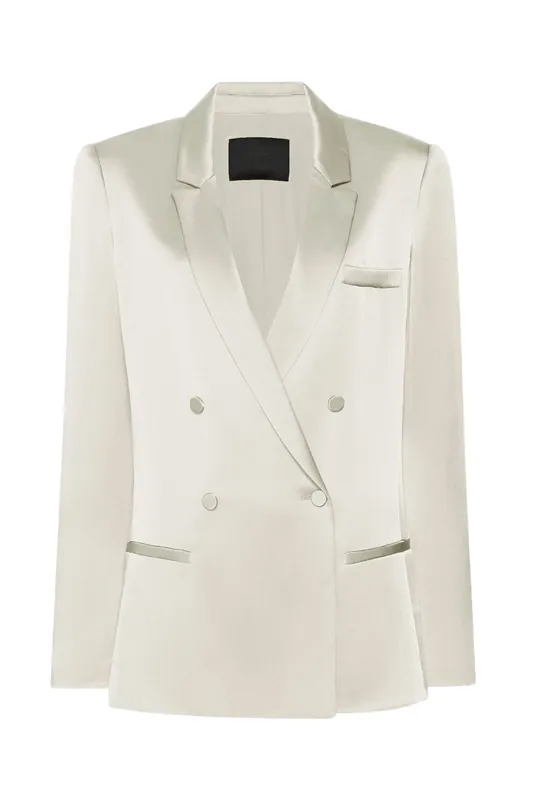 Satin Blazer | Cream - LAPOINTE