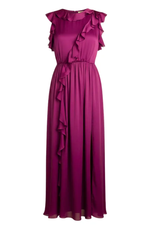 Saanvi Cascading Ruffles Dress | Mulberry - Ulla Johnson