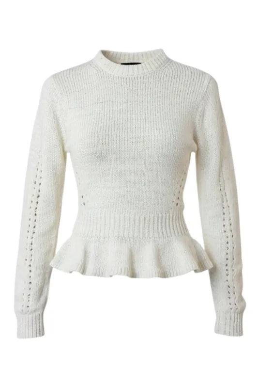 Aurelie Long Sleeve Peplum Pullover | Cowrie - Ulla Johnson