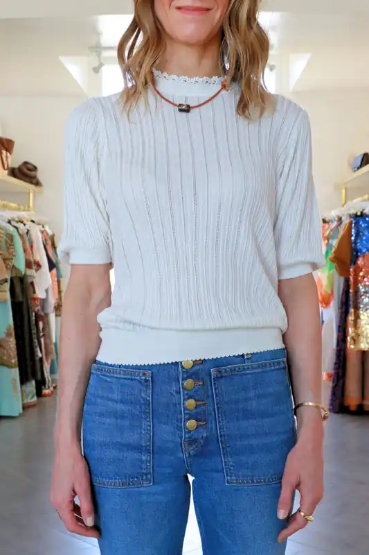 Gemma Short Sleeve Knit Top | Cowrie - Ulla Johnson