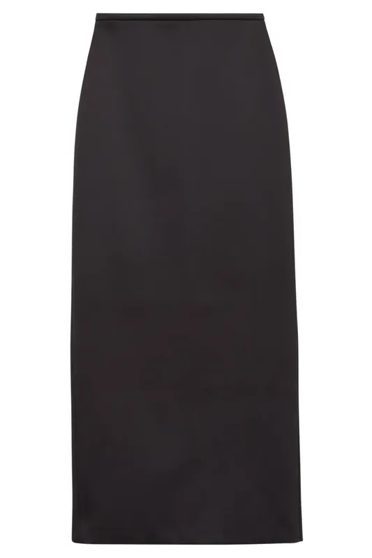 Column Satin Skirt | Black - Rohe