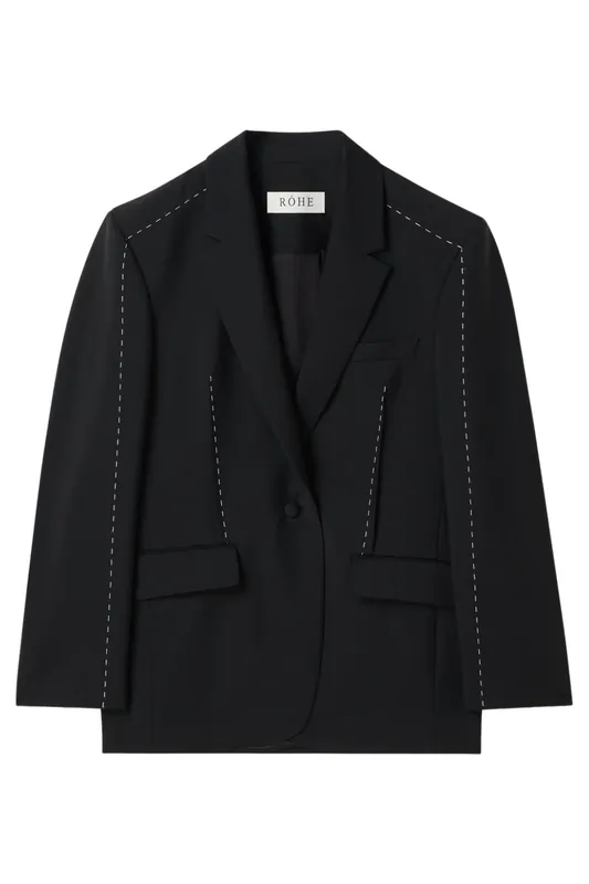 Contrast Detail Blazer | Black - Rohe