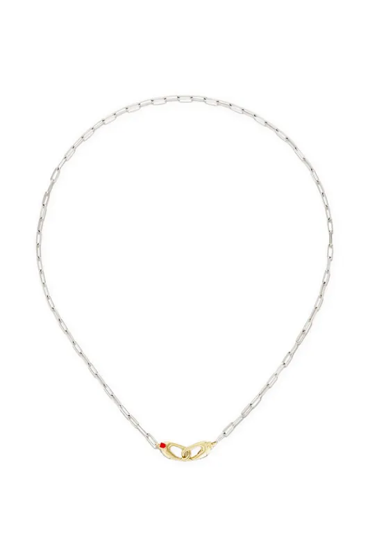 Mixed Paperclip Chain Sterling Silver/14K Gold | 16" - Ben