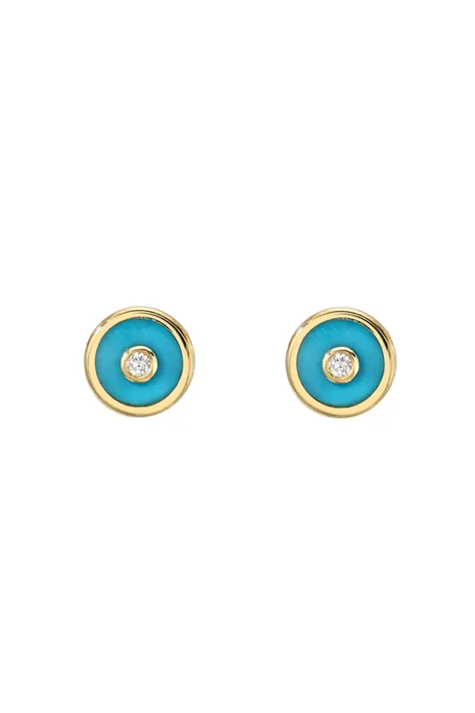 Mini Compass Studs | Turquoise - Retrouvai