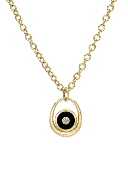 Midi Compass Pendant | Onyx - Retrouvai