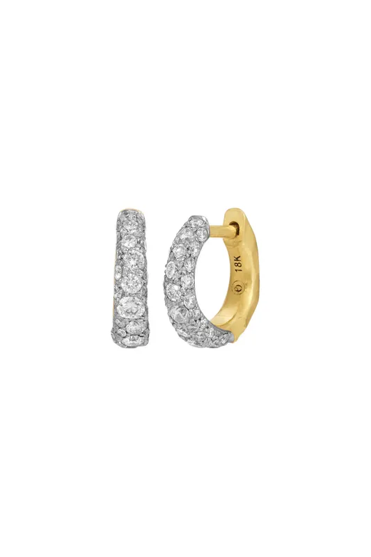 Micro Cobblestone Diamond Hoops - Octavia Elizabeth