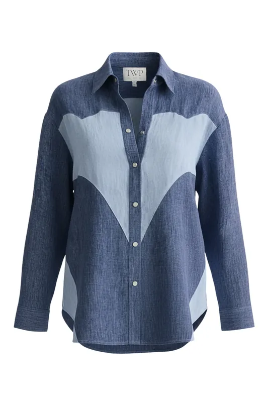 Austin Shirt | Medium Indigo / Light Indigo - TWP