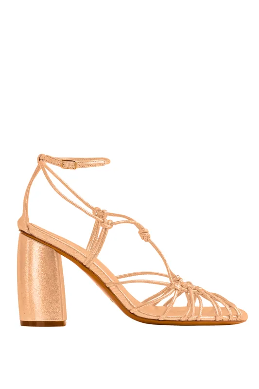Laminated Leather High Heel Sandals | Sunset - Forte Forte