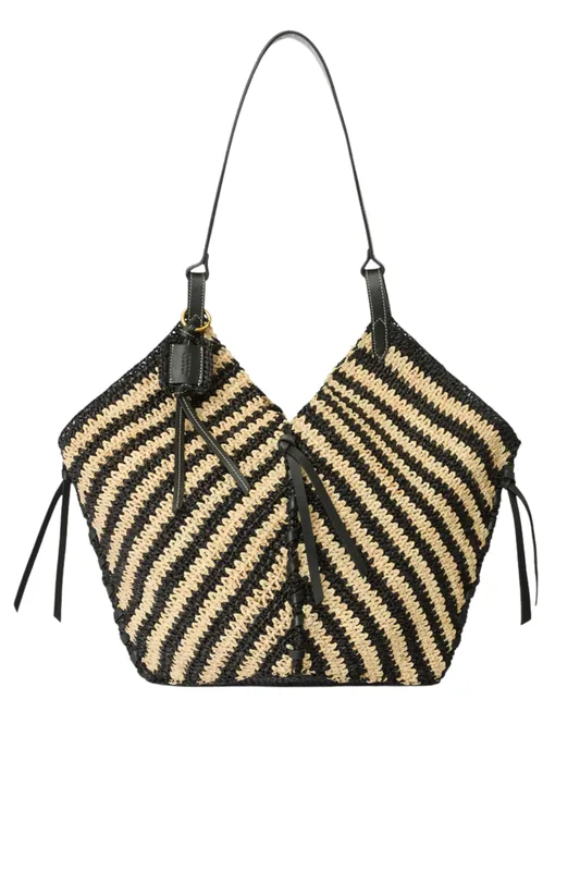 Tampa Raffia Handbag | Black/Natural - Isabel Marant
