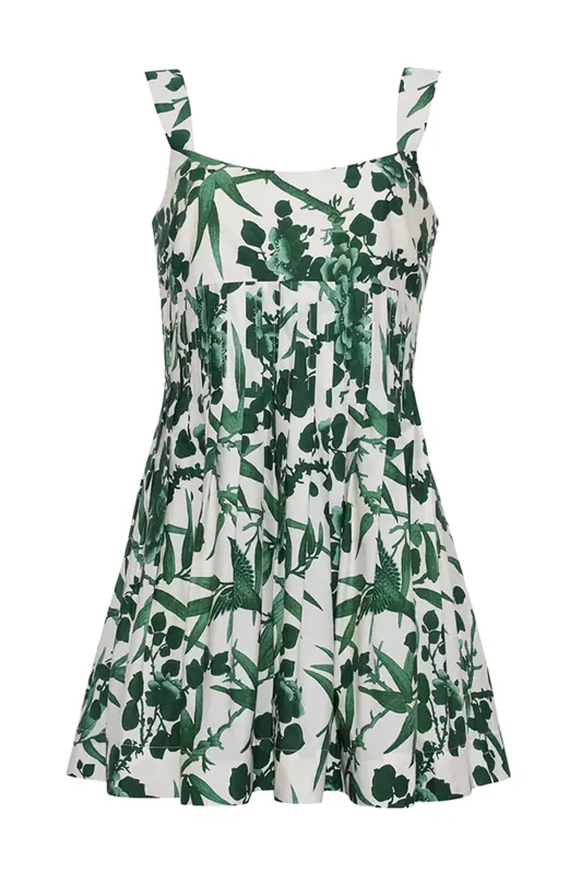 Ria Dress | Colette Toile Green - Cara Cara