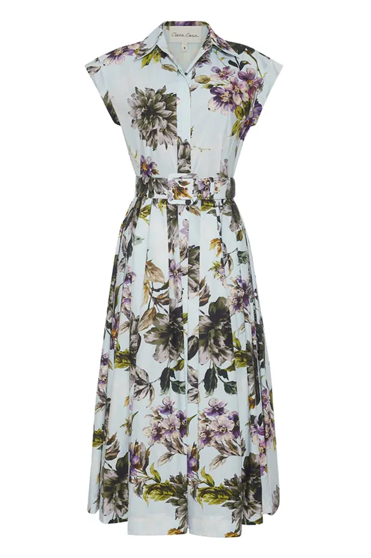 Octavia Dress | Margaux Bloom Blue - Cara Cara