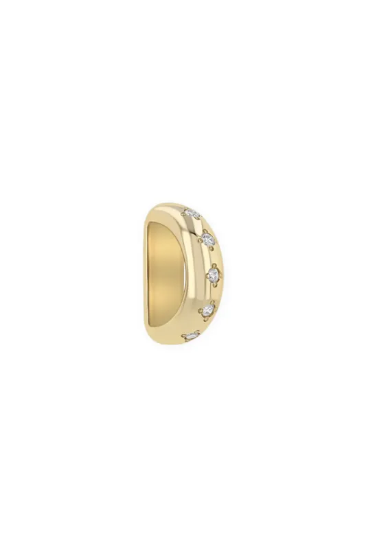 14k 5 Bead Set Diamond Half Round Slide Bead Charm - Zoe Chicco