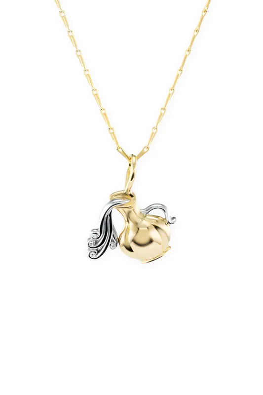 Small Zodiac Pendant Necklace | Aquarius - Brent Neale