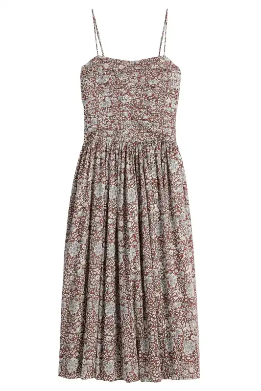 Jana Ruched Bodice Maxi Dress | Clay Floral - Apiece Apart