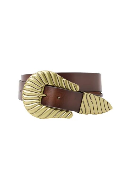 The Big Buckle Belt | Cognac With Brass - The Great.
