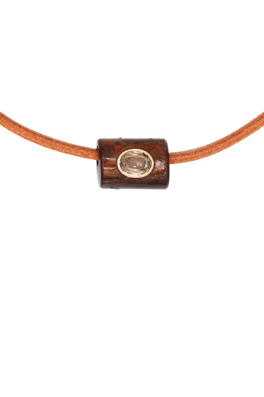 Coral Bead Leather Cord Necklace | Sillimanite - Dezso by Sara Beltran