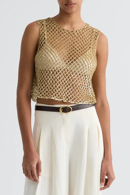 Sequined Muscle Tee | Olive Grey - TWP