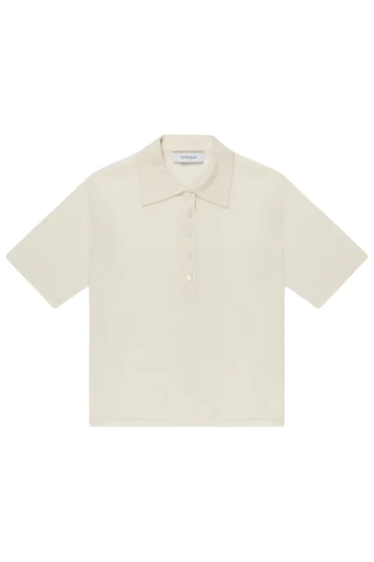 Cashmere Oversized Polo | Chalk - SPRWMN