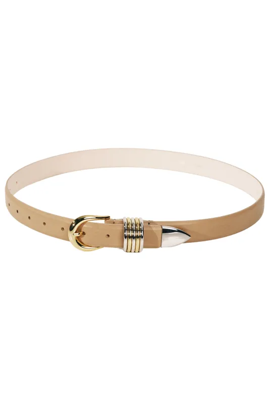 Hollyhock Mixed Metal Belt | Cappuccino - Déhanche