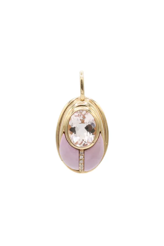 Lovebug Pendant | Pink Opal and Morganite - Mason and Books