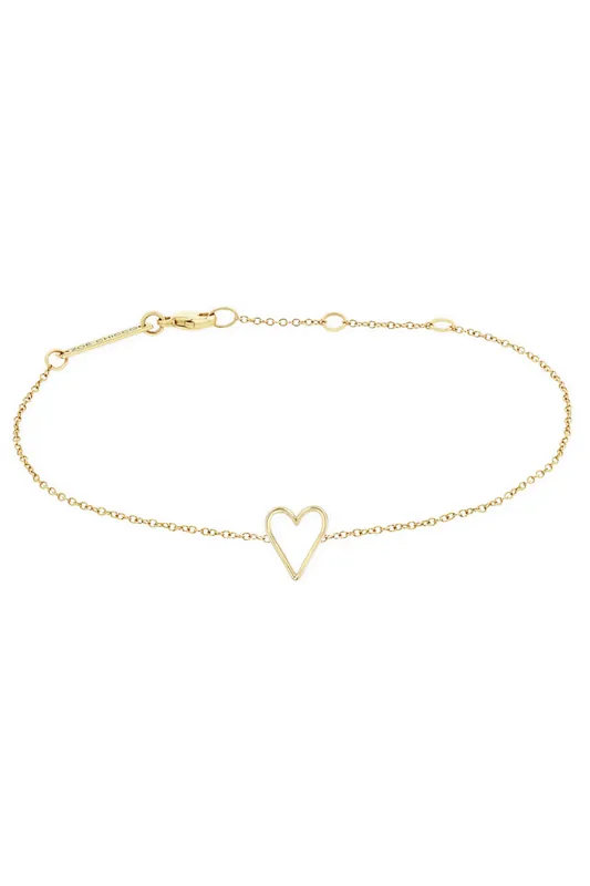 14K Tiny Open Heart Bracelet - Zoe Chicco