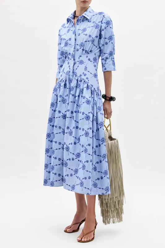 Indy Dress | Embroidered Mini Flowers - Silvia Tcherassi