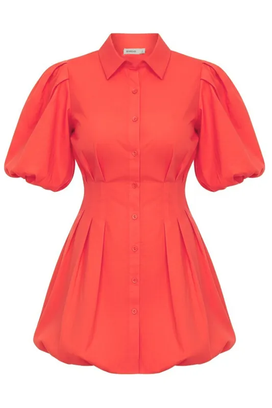 Cleo Cotton Mini Dress | Lobster - Simkhai
