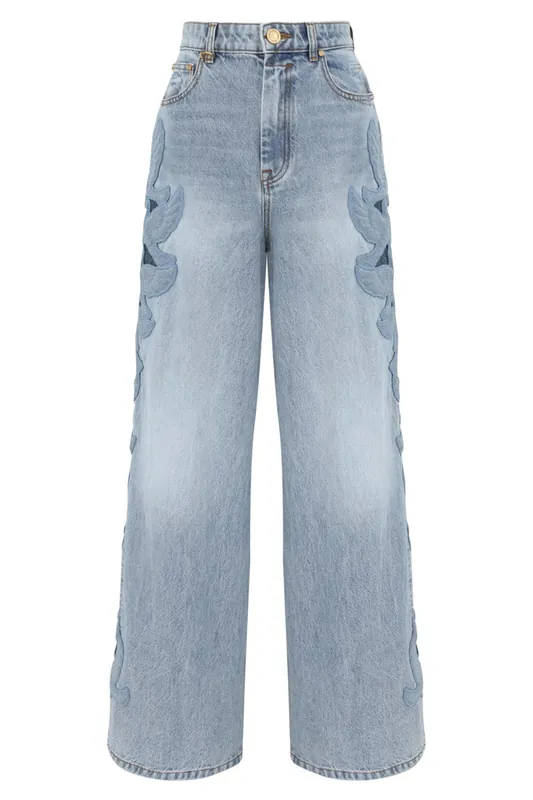 Alchemy Applique Relaxed Flare Jean | Sea Foam - Zimmermann