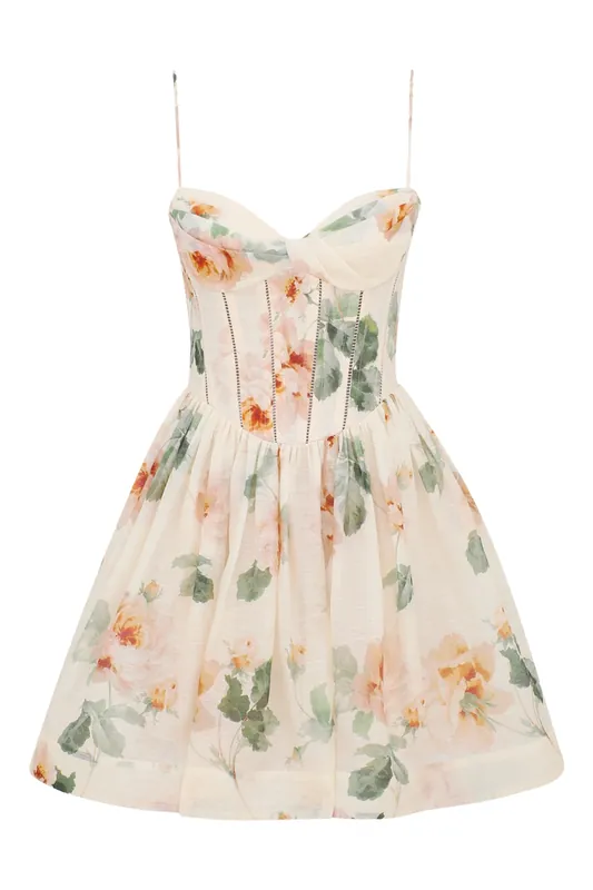 Carousel Corset Mini Dress | Cream Rose - Zimmermann
