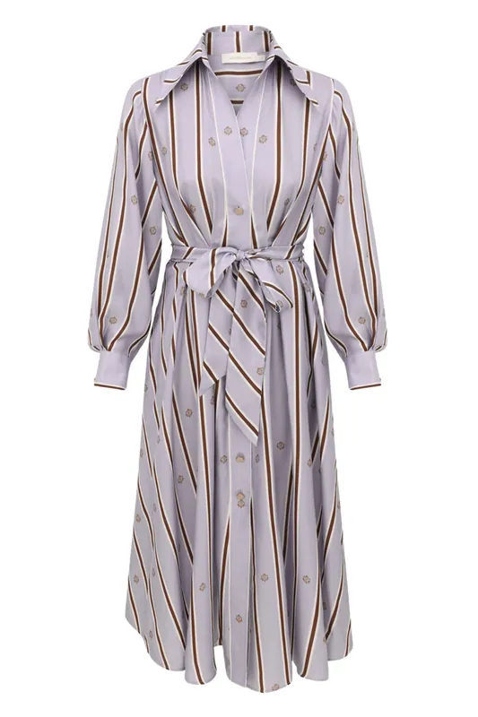 Emblem Tuck Midi Dress | Blue Emblem - Zimmermann