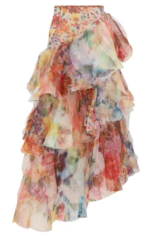 Luna Fanned Maxi Skirt | Spliced Floral - Zimmermann