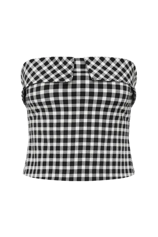 Chiara Strapless Top | Black/White - Posse