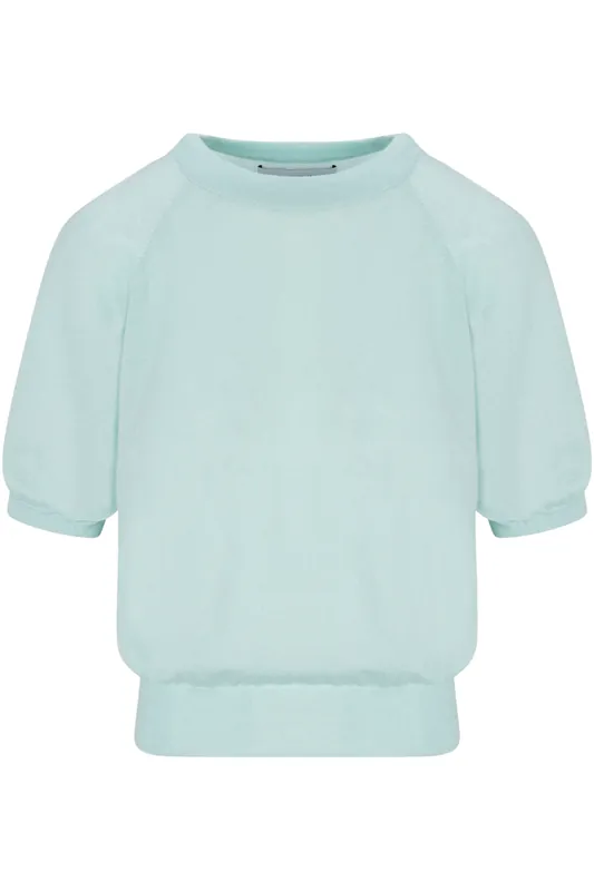 Cashmere Short Sleeve Raglan Sweater | Ice - SPRWMN