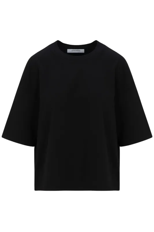 Supima Cotton Boxy Tee | Black - SPRWMN