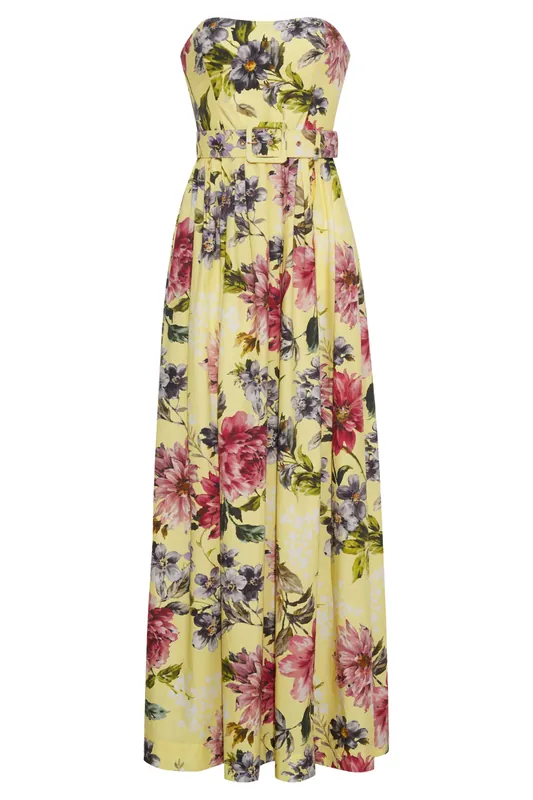 Greenfield Dress | Margaux Bloom Lemon - Cara Cara