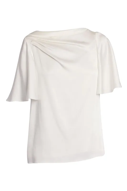 Draped Short Sleeve Top | Ivory - Erdem