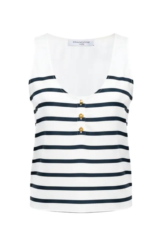 Poppy Tank | Stripe Navy - Françoise