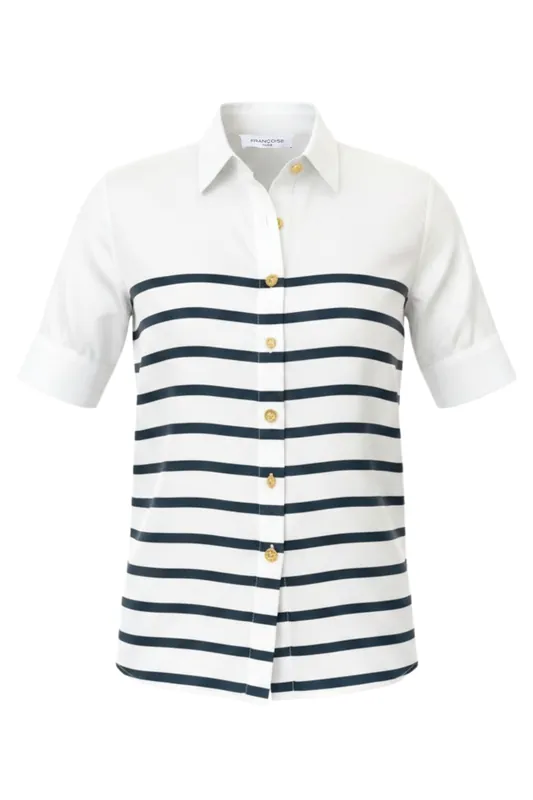 Brooklyn Shirt | Stripe Navy - Françoise